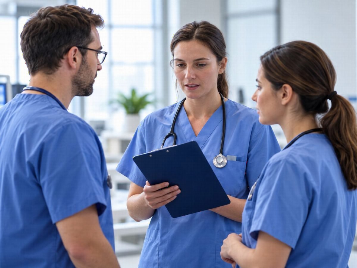 Clinical team reviewing a patient plan together